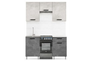 Кухня "Рио" 1,0 м с ШВГ500-342 (бетон темный - бетон светлый)