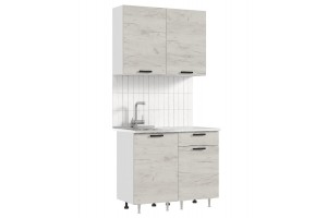 Кухня "Рио" 1,0 м (дуб крафт белый - белый)