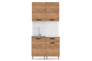 Кухня "Рио" 1,0 м (дуб крафт золотой - дуб крафт золотой)