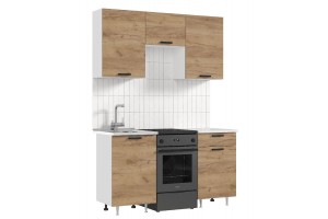 Кухня "Рио" 1,0 м с ШВГ500-342 (дуб крафт золотой - дуб крафт золотой)