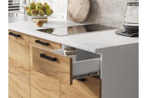 Кухня "Рио" 1,0 м (бетон темный - бетон светлый)