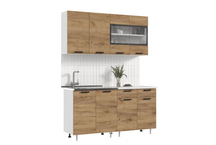 Кухня Рио 1,6 м дуб крафт золотой