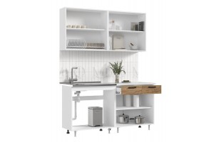 Кухня "Рио" 1,6 м (бетон темный - бетон светлый)