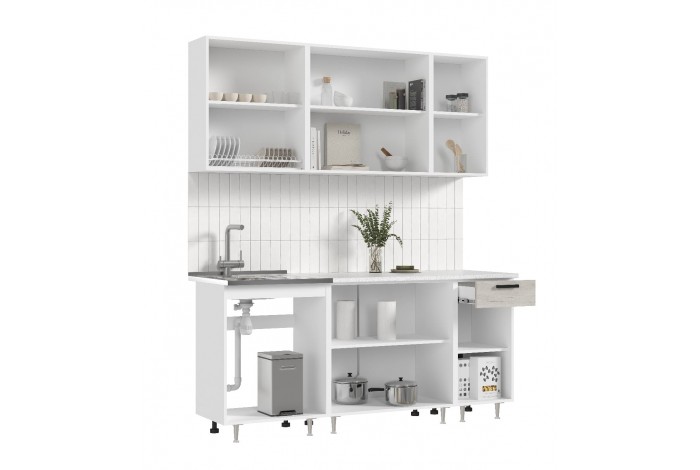 Кухня Рио 1,8 м дуб крафт белый