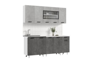 Кухня "Рио" 2,0 м (бетон темный - бетон светлый)