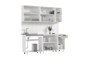 Кухня "Рио" 2,0 м (дуб крафт белый)