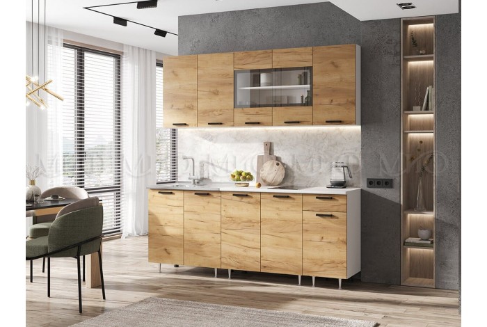 Кухня Рио 2,0 м дуб крафт золотой