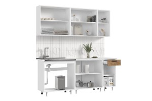 Кухня "Рио" 2,0 м (бетон темный - бетон светлый)