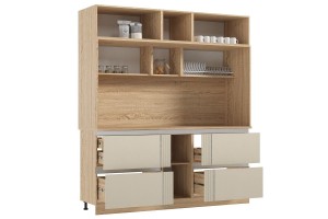 Кухня "Карина" 3,2 ВТ дуб сонома - пластер аворио