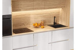 Кухня "Карина" 3,2 ВТ дуб сонома - пластер бьянко