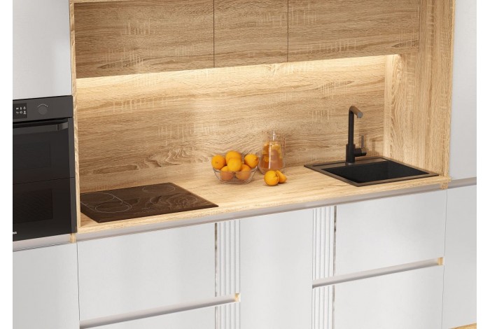 Кухня Карина 3,2 ВТ дуб сонома - пластер бьянко