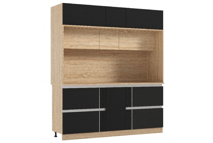 Кухня Карина 3,2 ВТ дуб сонома - пластер блэк