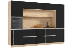 Кухня "Карина" 3,2 ВТ дуб сонома - пластер блэк