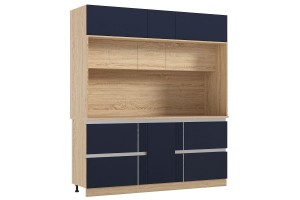 Кухня "Карина" 3,2 ВТ дуб сонома - пластер индиго