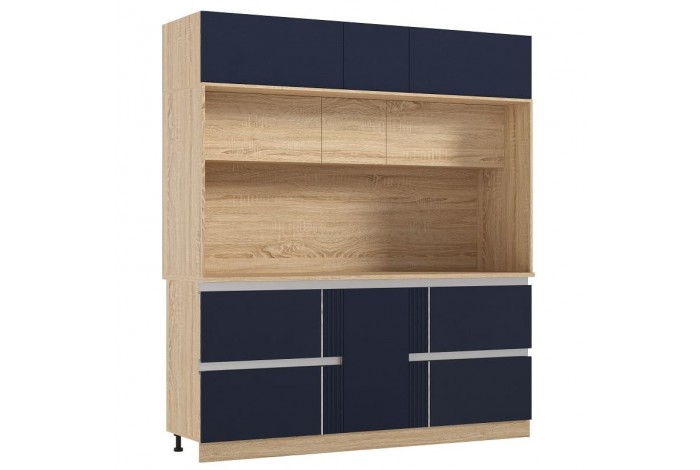 Кухня Карина 3,2 ВТ дуб сонома - пластер индиго