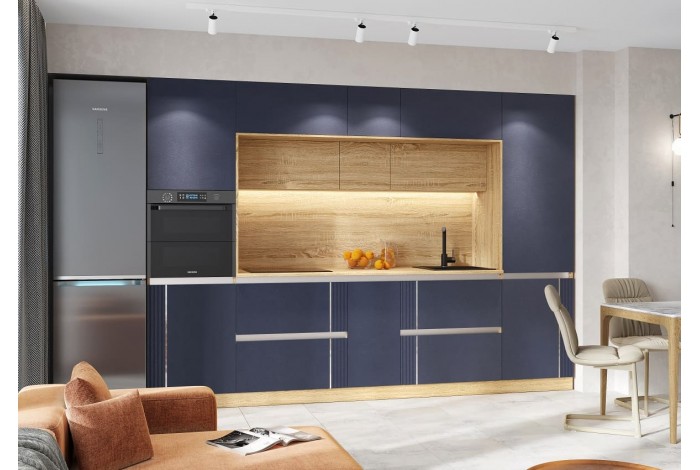 Кухня Карина 3,2 ВТ дуб сонома - пластер индиго