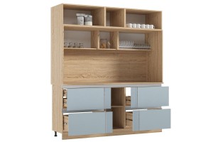 Кухня "Карина" 3,2 ВТ дуб сонома - пластер скай