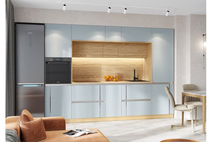 Кухня Карина 3,2 ВТ дуб сонома - пластер скай