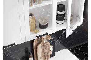 Кухня "Монако" 1,6 м комплект 1 (графит софт - белый снег софт)