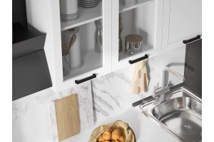 Кухня "Монако" 1,7 м комплект 1 (графит софт - белый снег софт)