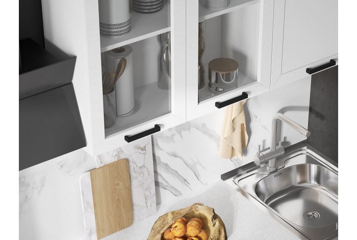 Кухня Монако 1,7 м комплект 1 графит софт - белый снег софт