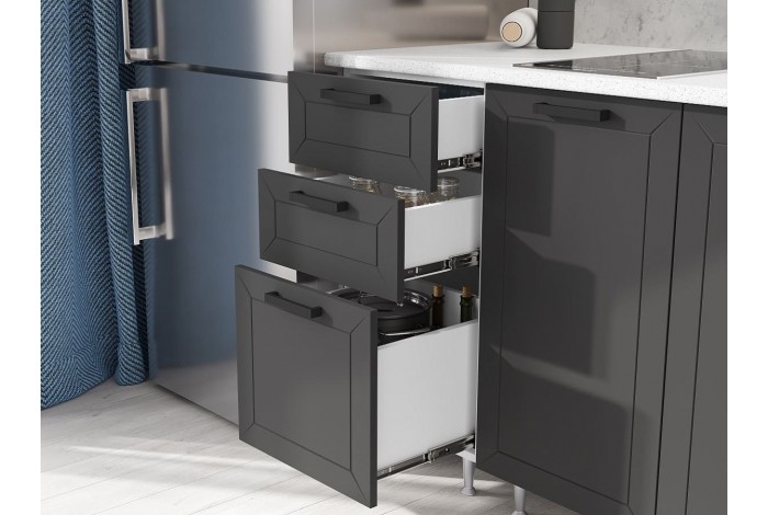 Кухня Монако 1,7 м комплект 1 графит софт - белый снег софт