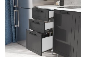 Кухня "Монако" 1,8 м комплект 1 (графит софт - белый снег софт)