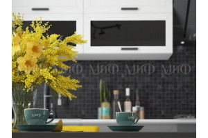 Кухня "Монако" 2,6 м ВТ (графит софт - белый снег софт)