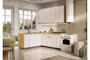 Кухня угловая "Николь" 1,8х2,0/900 м Дуб Крафт Золотой - Кашемир