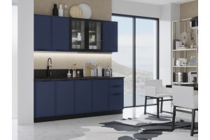 Кухня "Николь" 2,0 м комплект 1 (холст сапфировый)