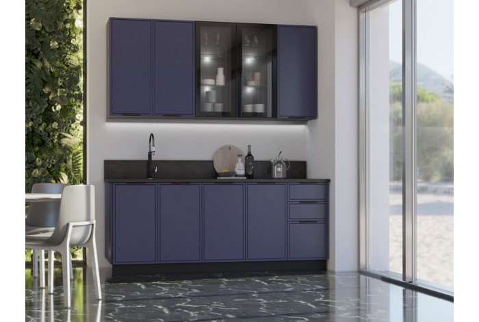 Кухня Николь 2,0 / 900 м холст сапфировый