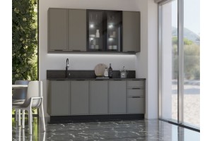 Кухня "Николь" 2,0 / 900 м (холст вулканический)