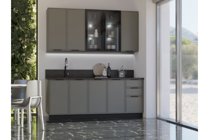 Кухня Николь 2,0 / 900 м холст вулканический