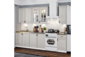 Кухня "Престиж" 2,0 м / 900 комплект №3 (белый - браш лайт грей)