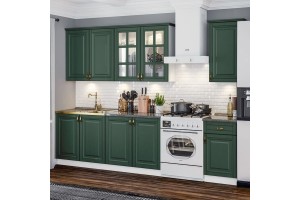 Кухня "Престиж" 2,0 м / 900 комплект №3 (белый - браш мени грин)