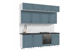 Кухня "Престиж" 2.4 м ВТ (белый - браш блю)