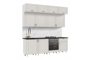 Кухня "Престиж" 2.4 м ВТ (белый - браш лайт грей)