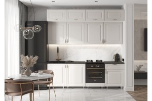 Кухня "Престиж" 2.4 м ВТ (белый - браш лайт грей)