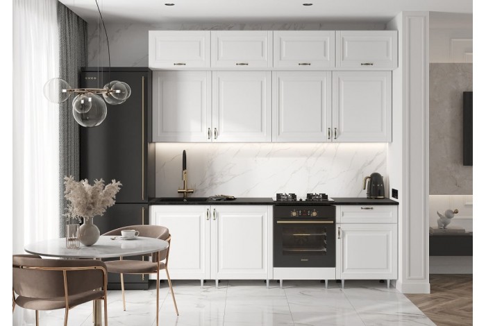 Кухня Престиж 2.4 м ВТ белый - браш вайт