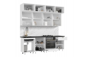 Кухня "Престиж" 2.4 м ВТ (белый - браш вайт)