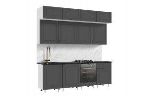 Кухня "Престиж" 2.4 м ВТ (белый - графит софт)