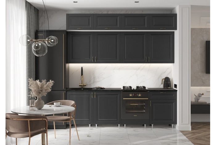 Кухня Престиж 2.4 м ВТ белый - графит софт