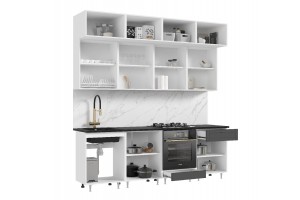 Кухня "Престиж" 2.4 м ВТ (белый - графит софт)