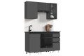 Кухня Техно-6 1,5 м ВТ графит - графит софт