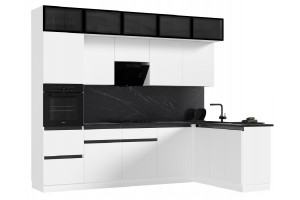 Кухня угловая "Техно-6" 1,8х3,0 м ВТ (белый - браш вайт)