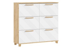 Тумба для обуви "Ирис" (Дуб Крафт золотой - Браш Вайт)