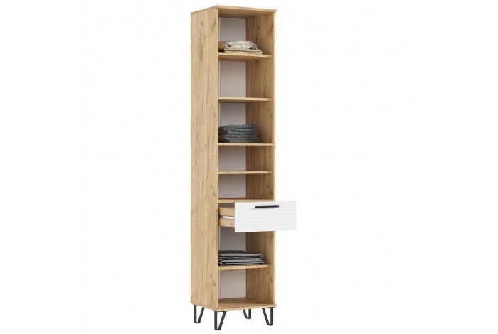 Пенал Флэш открытый дуб крафт золотой - браш вайт