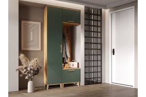Прихожая "Ирис-1" Дуб Крафт Золотой - Браш Мени Грин