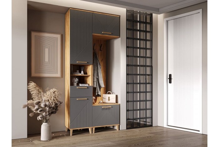 Прихожая Ирис-2 Дуб Крафт Золотой - Браш Графит