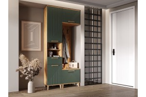 Прихожая "Ирис-2" Дуб Крафт Золотой - Браш Мени Грин